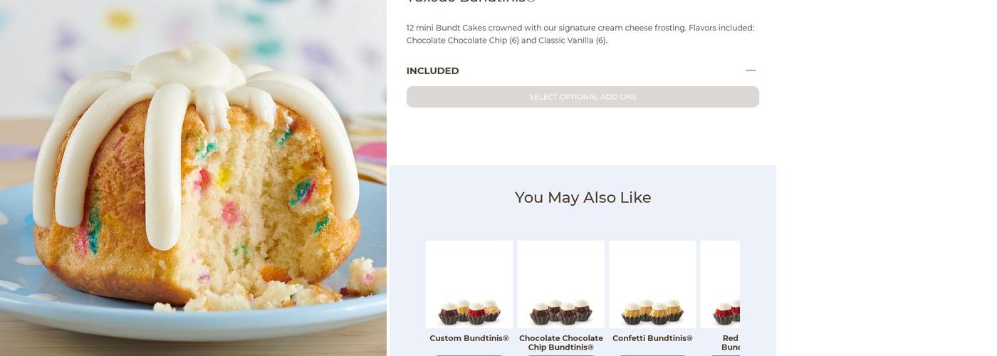 Nothing Bundt Cakes Menu