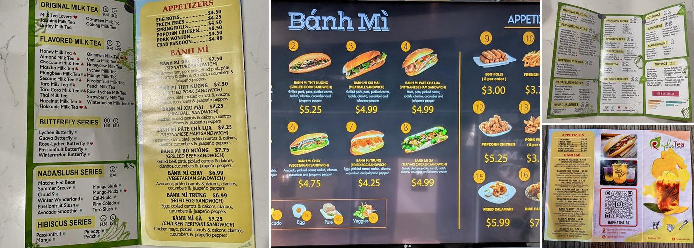 RaphaTea Menu