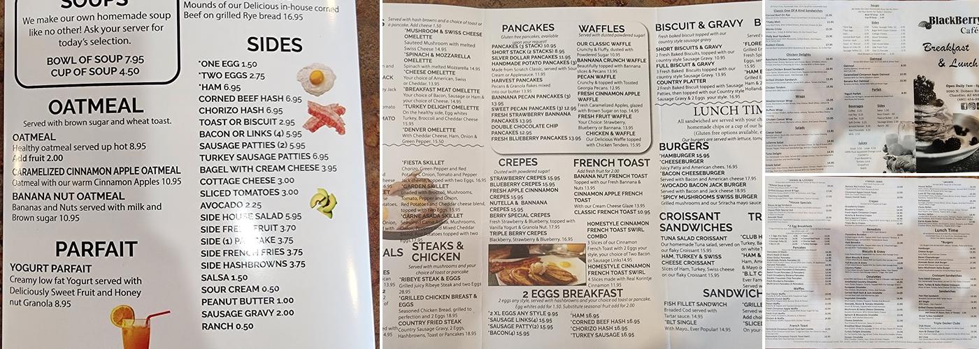 BlackBerry Cafe Menu