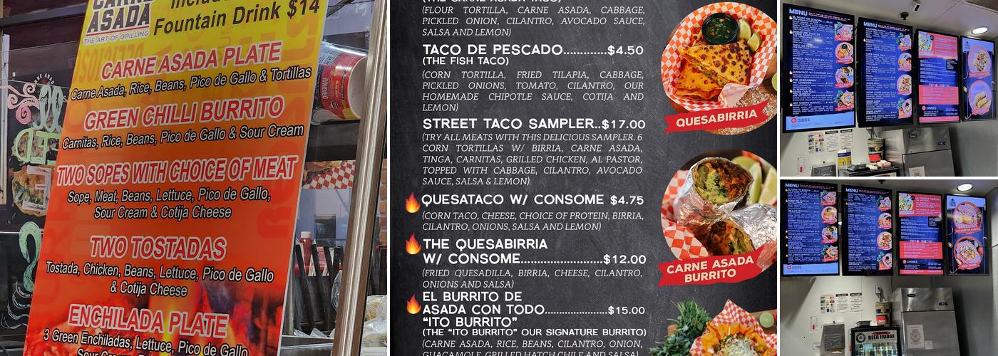 Carne Asada Menu