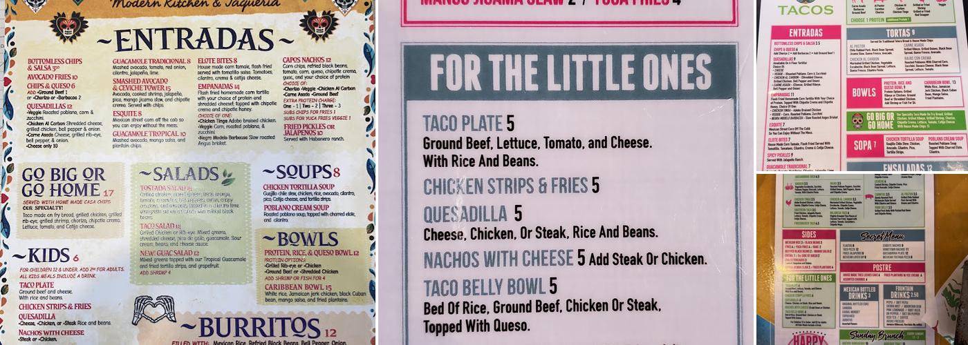 Capo's Tacos Menu