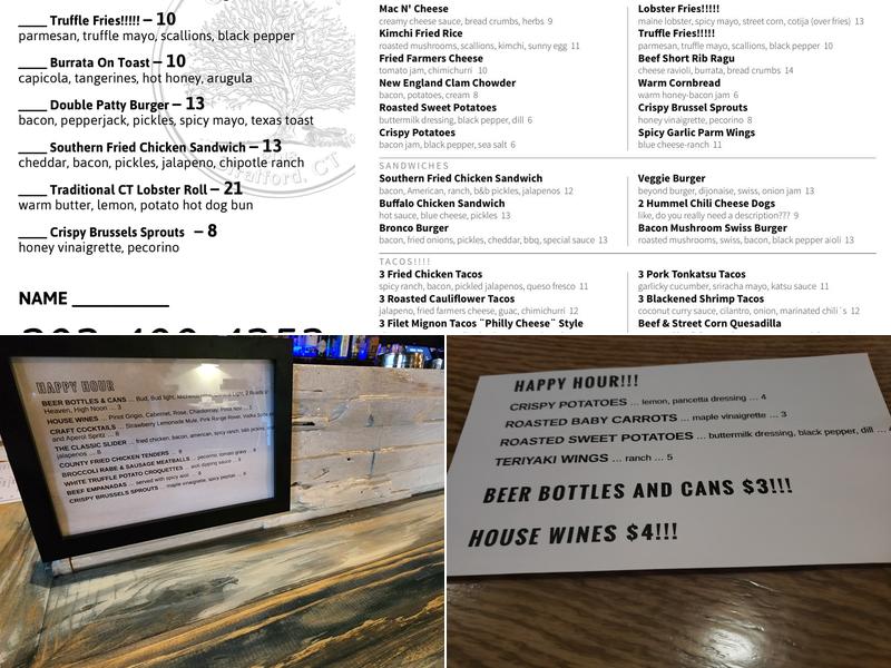 Oar & Oak Menu