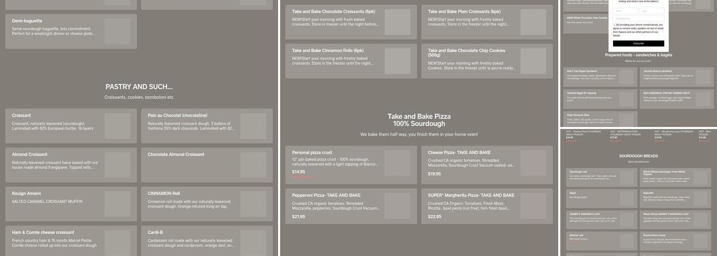 flour water salt bread Menu