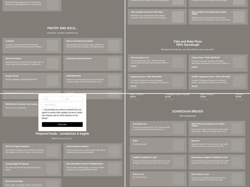 flour water salt bread Menu