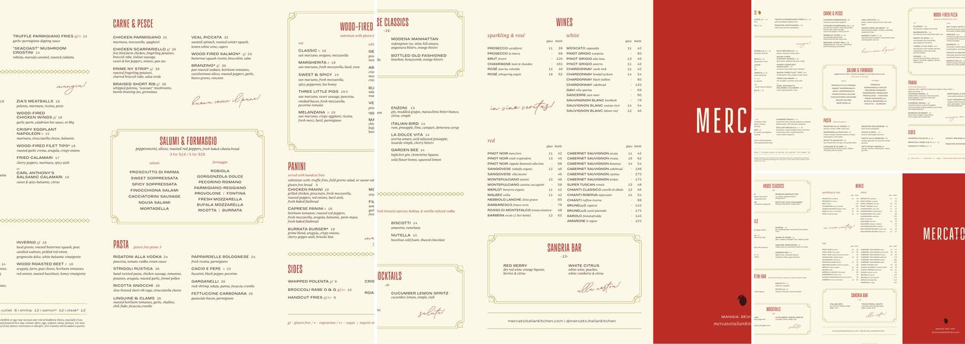 Mercato Italian Kitchen and Bar Menu