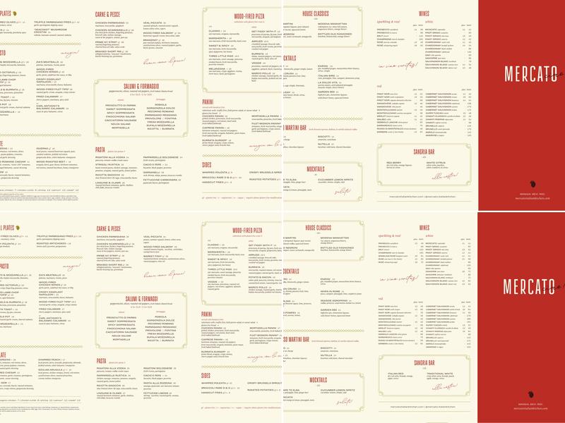 Mercato Italian Kitchen and Bar Menu