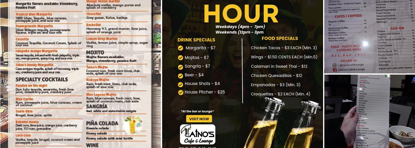 Tainos Cafe & Lounge Menu