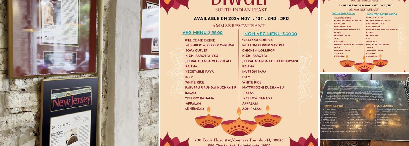 Amma's South Indian Cuisine Menu