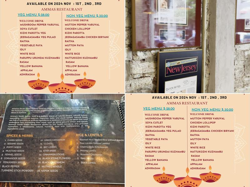 Amma's South Indian Cuisine Menu