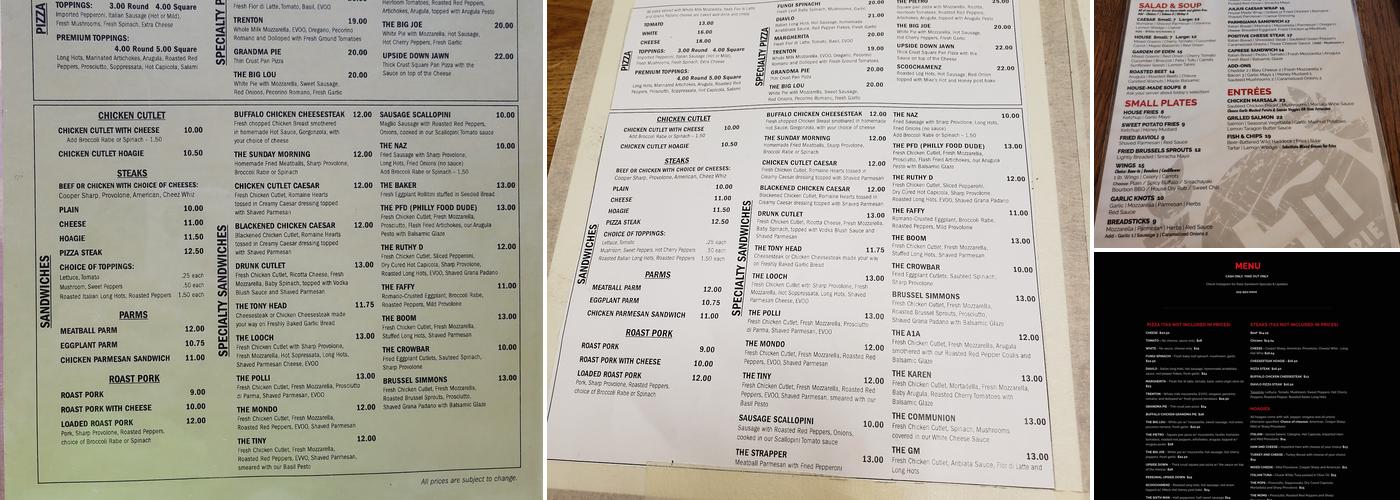 Angelo's Pizzeria Menu