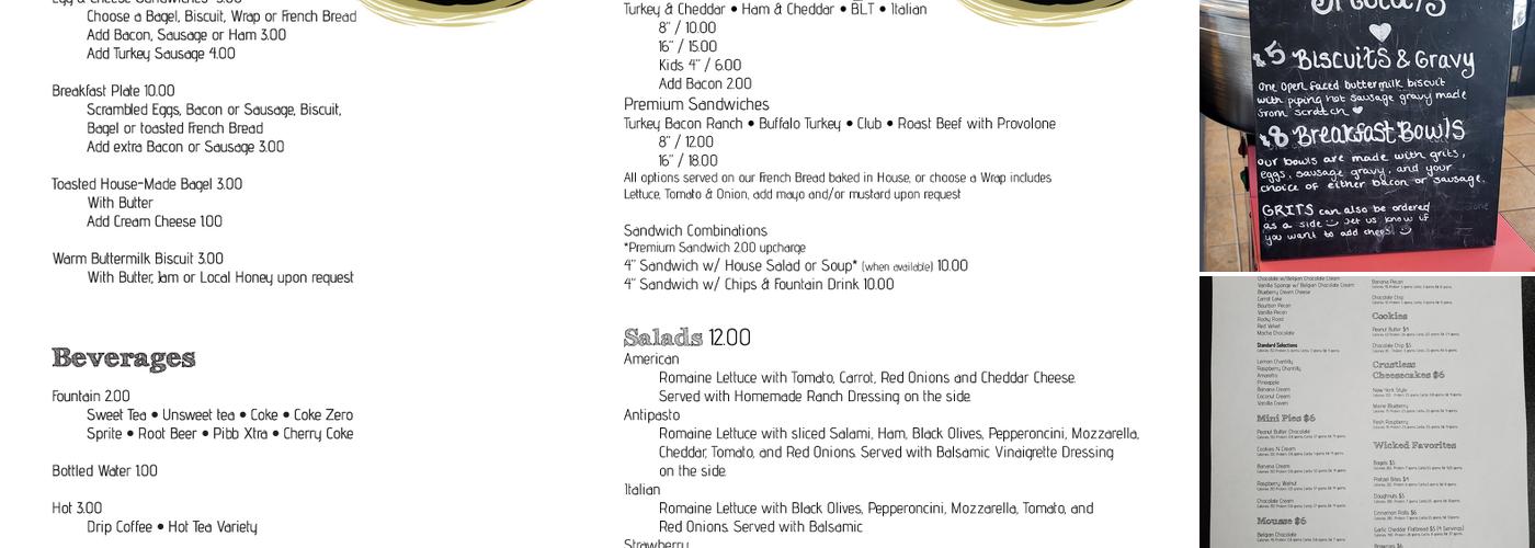 Wicked Batter Cafe Menu