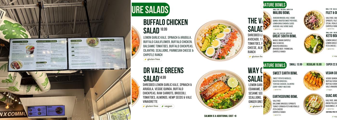 Vale Food Co Menu