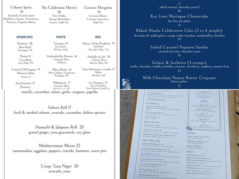 DUNE by Laurent Tourondel Menu