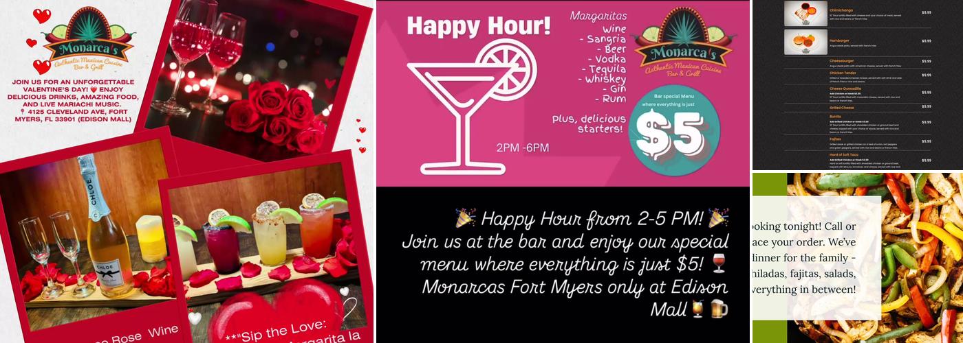 Monarcas Authentic Mexican Cuisine Bar & Grill Menu