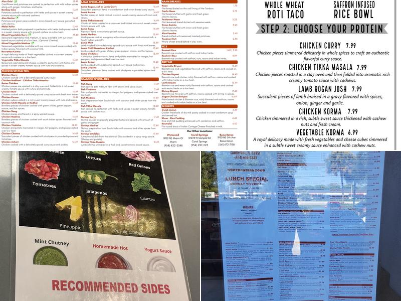 Arun’s Indian Kitchen / Taco Masala - Sunrise Menu