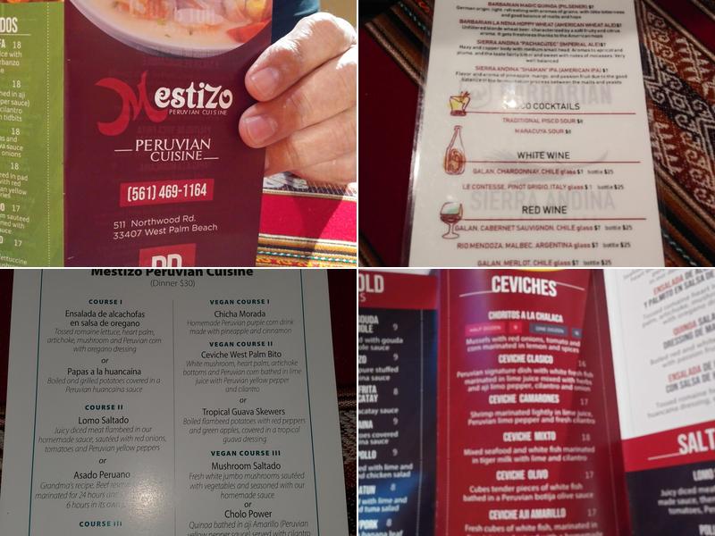 Mestizo Fusion Cuisine Menu