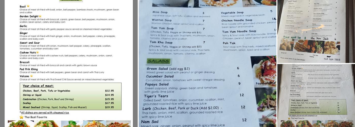 Thai Basil Menu