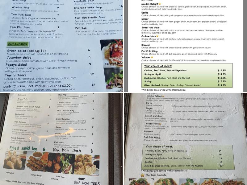 Thai Basil Menu