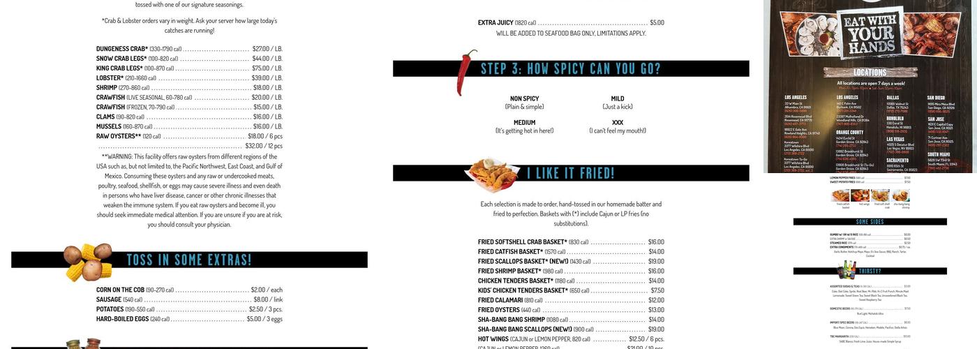 The Boiling Crab Menu