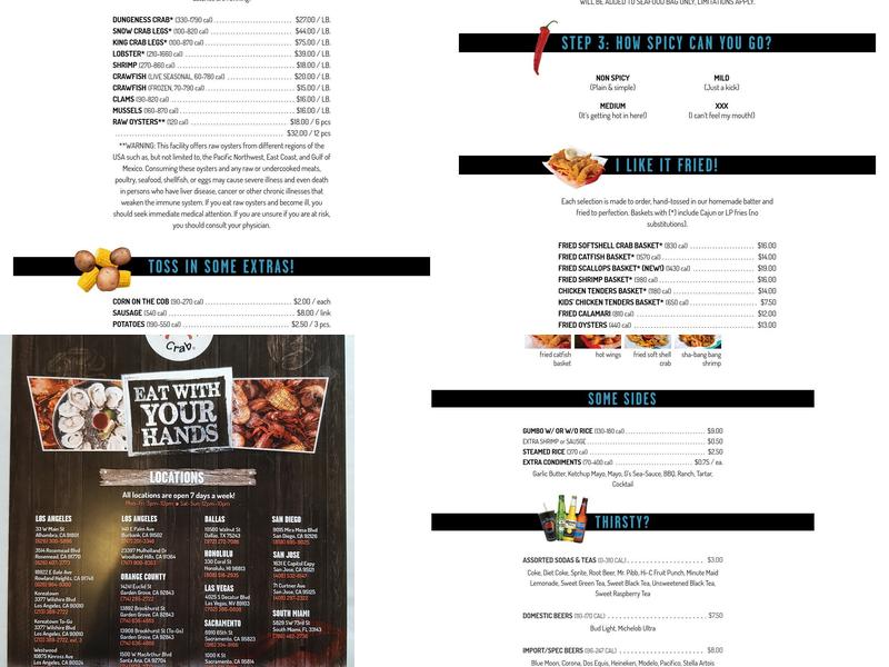 The Boiling Crab Menu