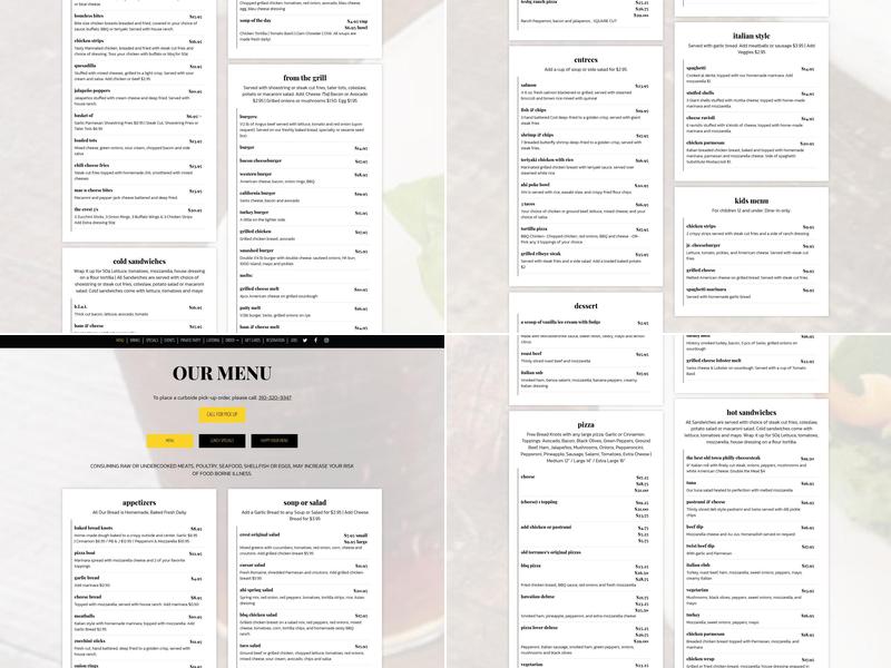 The Crest Sports Bar & Grill Menu