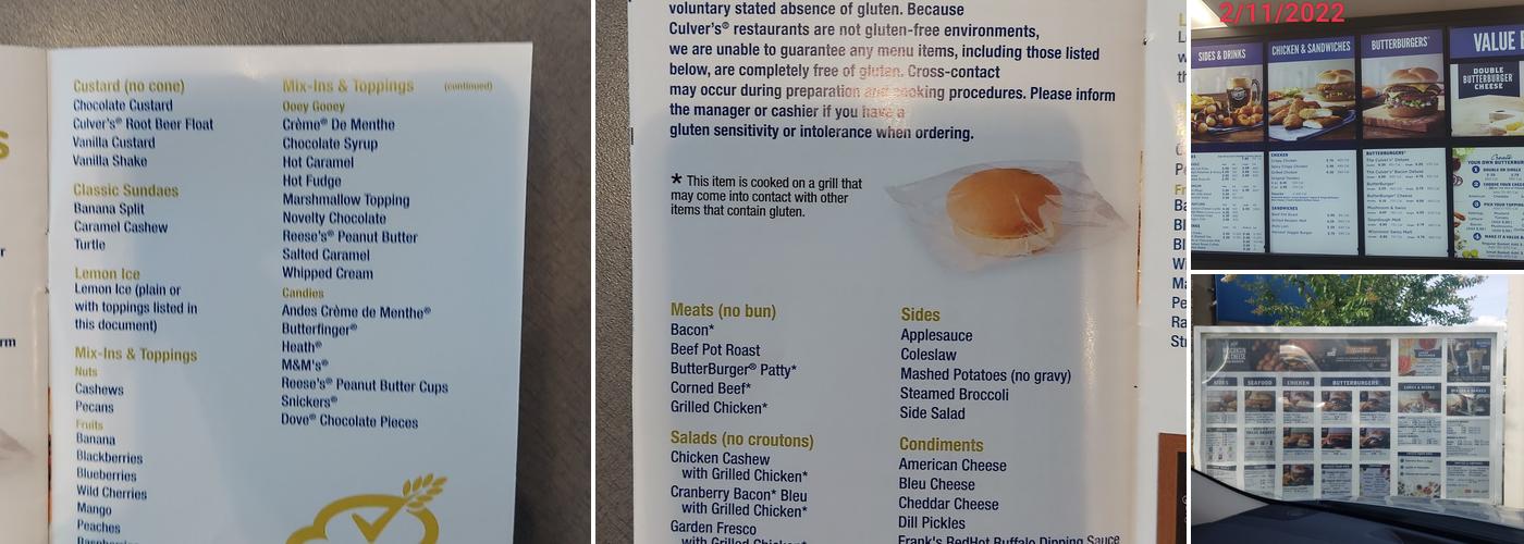 Culver’s Menu