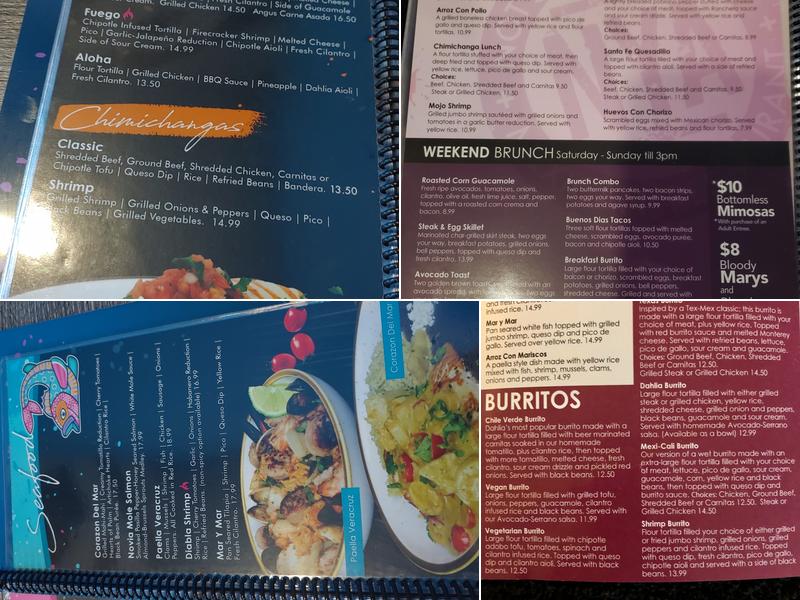 Dahlia Daytona Beach Menu