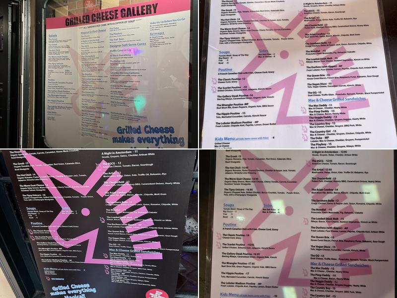 Grilled Cheese Gallery Menu