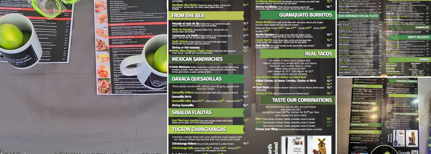 Guacamole Mexican Grill Menu