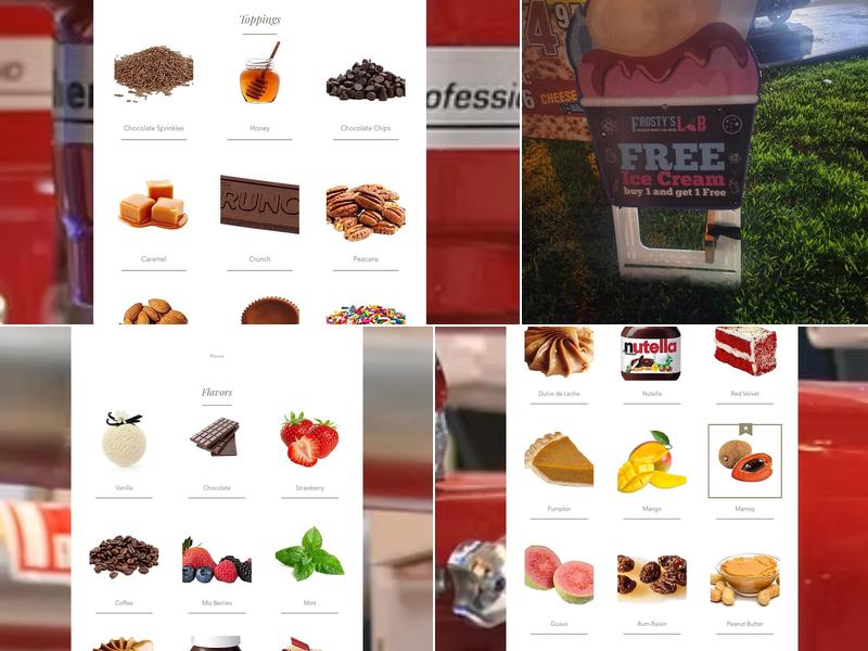 Frosty's Lab Nitrogen Yogurt & Ice Cream SunSet Menu