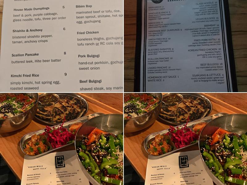 Babo Korean Bar Menu