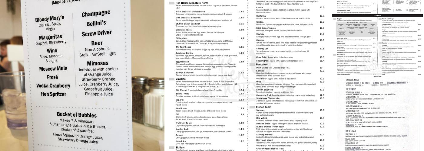 The Hen House of Wheaton Menu