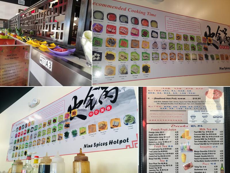 Nine Spices Hot Pot Menu