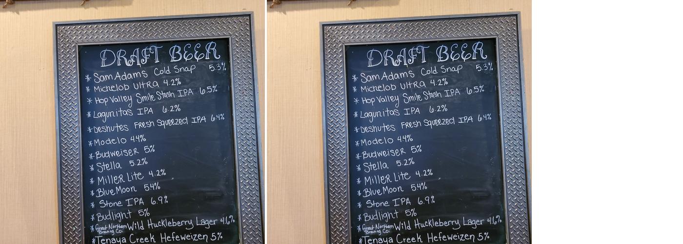Mangos Beach Bar Menu