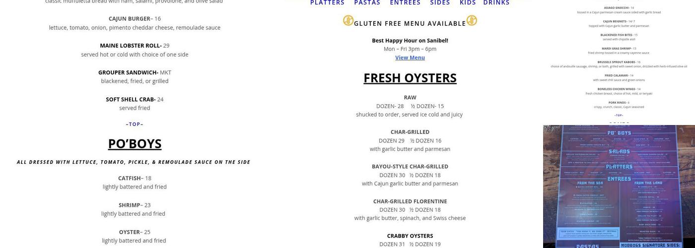 MudBugs Cajun Kitchen Menu