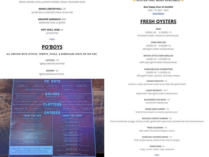 MudBugs Cajun Kitchen Menu