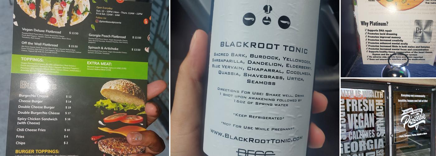 Plant Based Pizzeria Menu