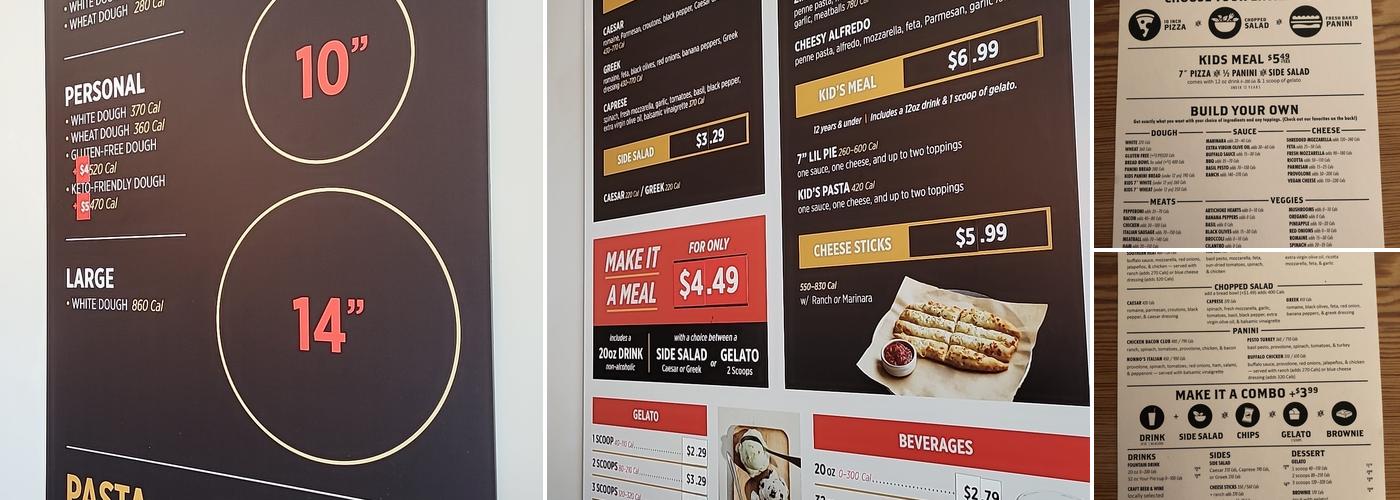 Your Pie Pizza Menu