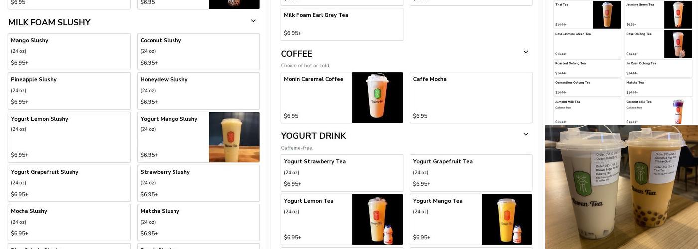 Queen Tea Menu