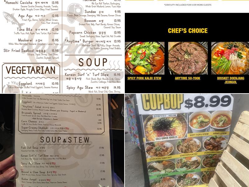Anytime Kitchen Menu