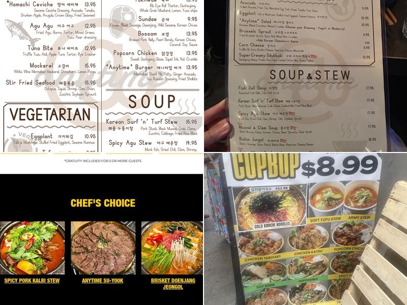 Anytime Kitchen Menu