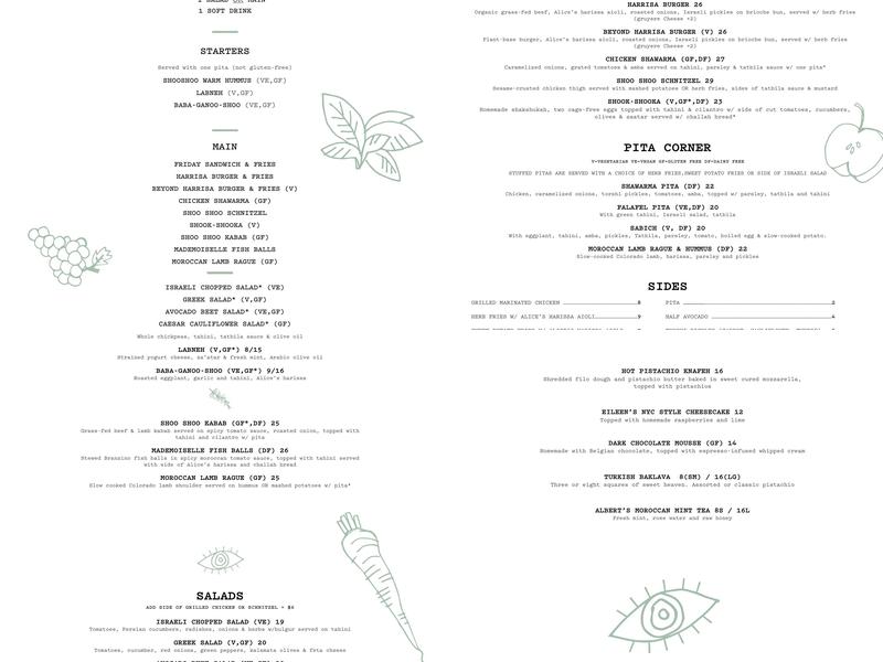 Shoo Shoo Nolita Menu