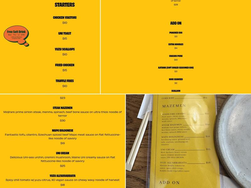 Slurpeak Menu