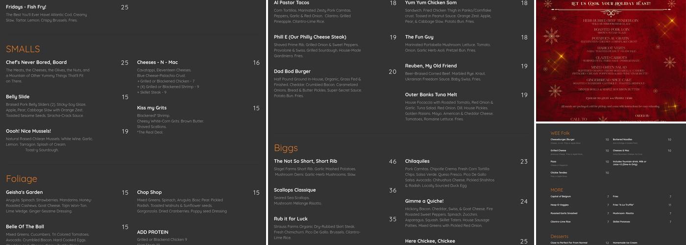 Allegory Menu