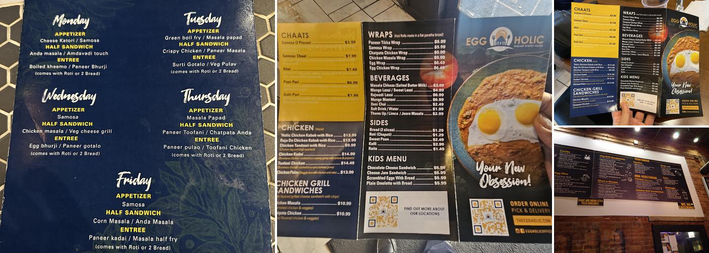 Eggholic - Indian Veg & Egg Street Food Menu
