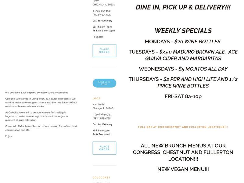 Cafecito Menu