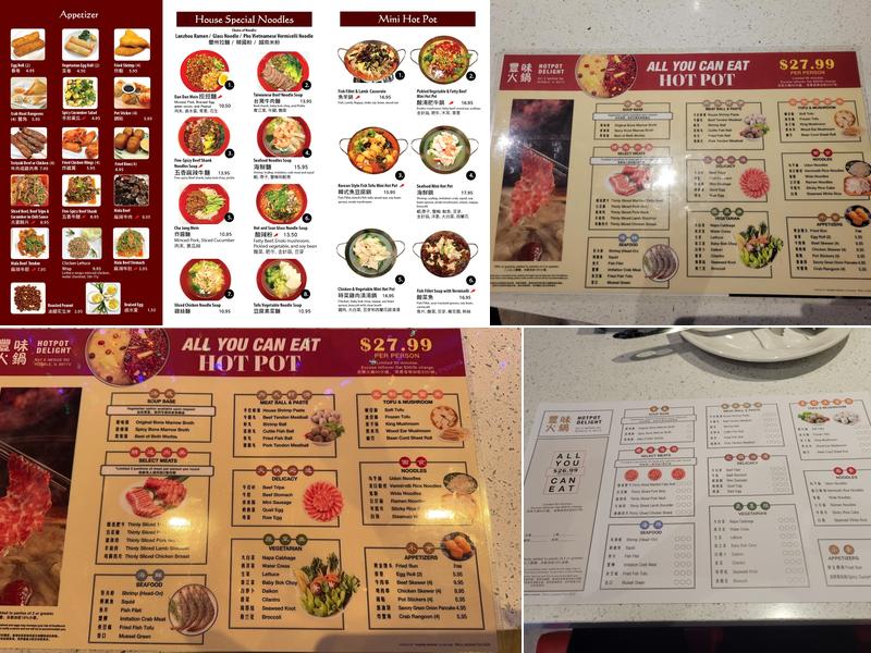 Hot Pot Delight Menu