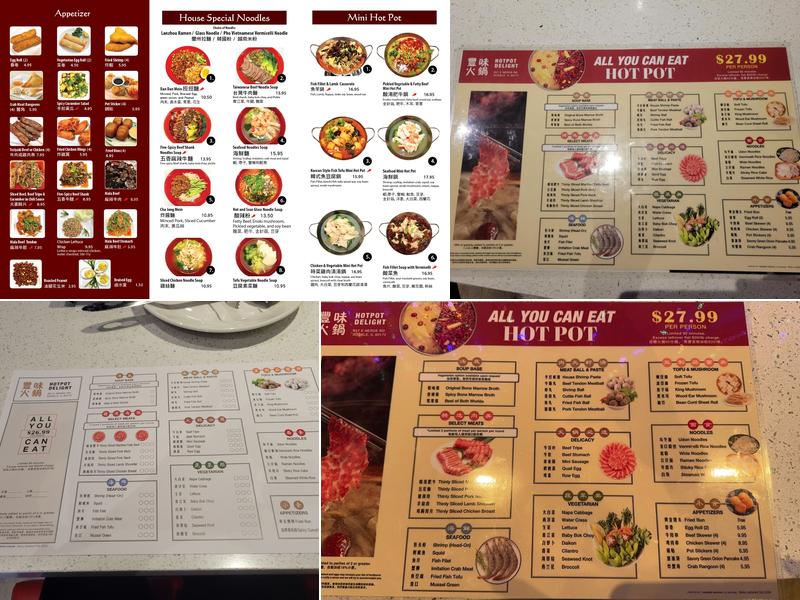 Hot Pot Delight Menu