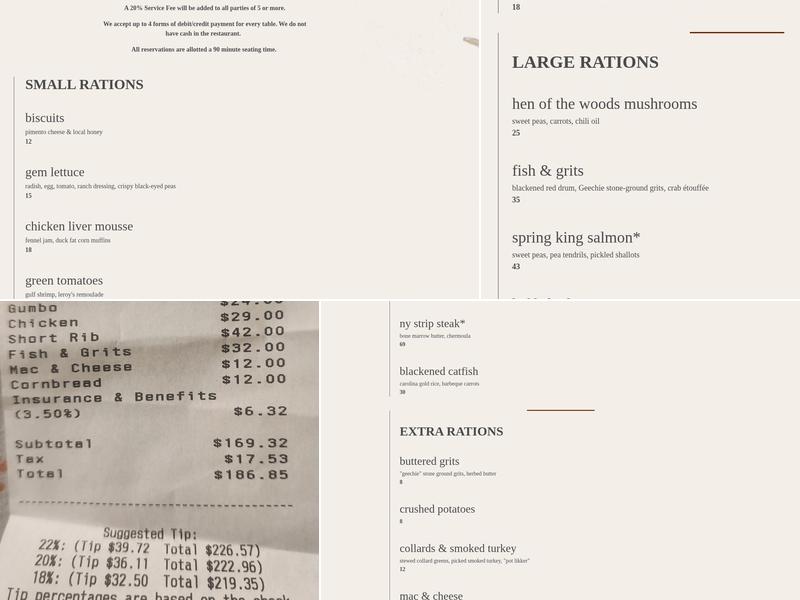 Virtue Restaurant Menu