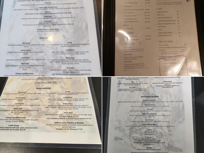 Sultan Mediterranean Restaurant Menu